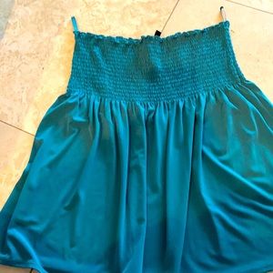 Smocked top green soft skirt